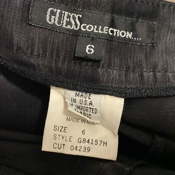 Vintage 90s Guess Collection Nylon Blend Straight Leg Black Dress Pant Trousers - Picture 5 of 6